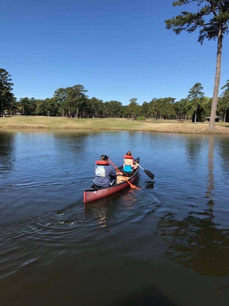 paddling canoe
